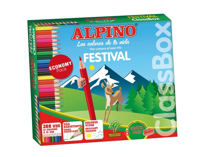Alpino Festival Classbox Lápices de Colores, 288 unidades, 12 colores surtidos