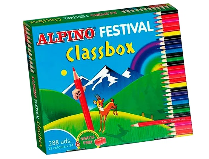 Alpino Lápices de Colores Festival Classbox Caja de 288 Unidades, 12 Colores Surtidos