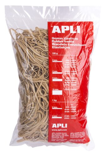 Apli Gomas elásticas marrón de caucho 200x3 mm 1kg