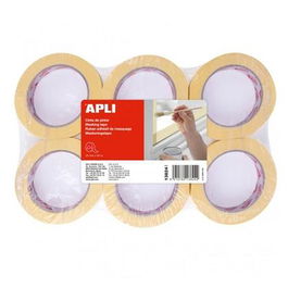 Apli Cinta de Pintor Removible, 25 mm x 45 m, 60 g/m2, Amarillo, Rollo, Protege Superficies al Pintar, Ref -6U-
