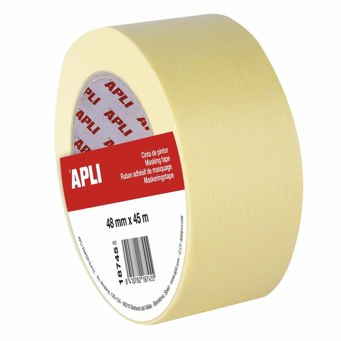 Cinta Adhesiva Apli Carrocería Pintor Amarillo 6 Piezas 48 mm x 45 m Cinta Adhesiva Apli Carrocería Pintor Amarillo 6 Piezas 48 mm x 45 m