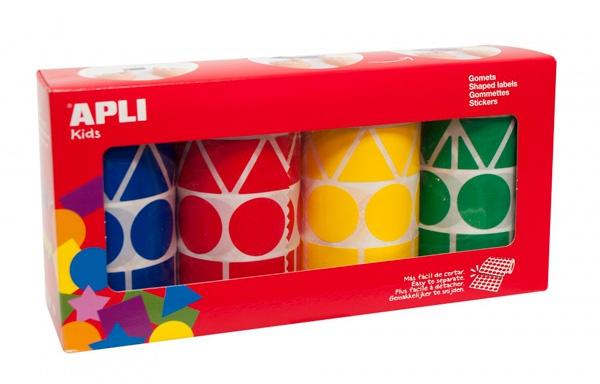 Apli Gomets Geométricos Caja 4 Rollos Formas Y Colores Surtidos -5428 Unidades- Apli Gomets Geométricos Caja 4 Rollos Formas Y Colores Surtidos -5428 Unidades-