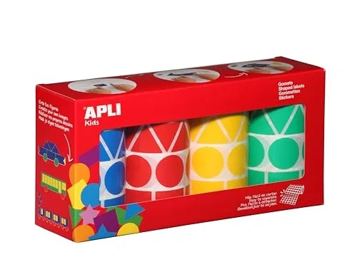 Apli Gomets Geométricos XL 5428 unidades, 4 rollos surtidos Apli Gomets Geométricos XL 5428 unidades, 4 rollos surtidos