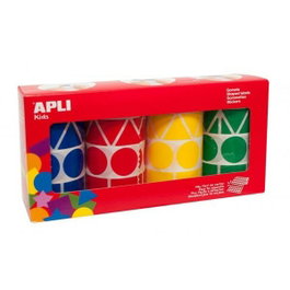 Apli Gomets Geométricos XL 5428 unidades, 4 rollos surtidos