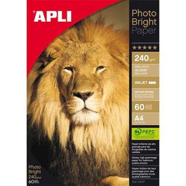 Apli Papel Fotográfico Profesional Photo Bright A4 240 gr Inkjet Blanco Brillo 60H