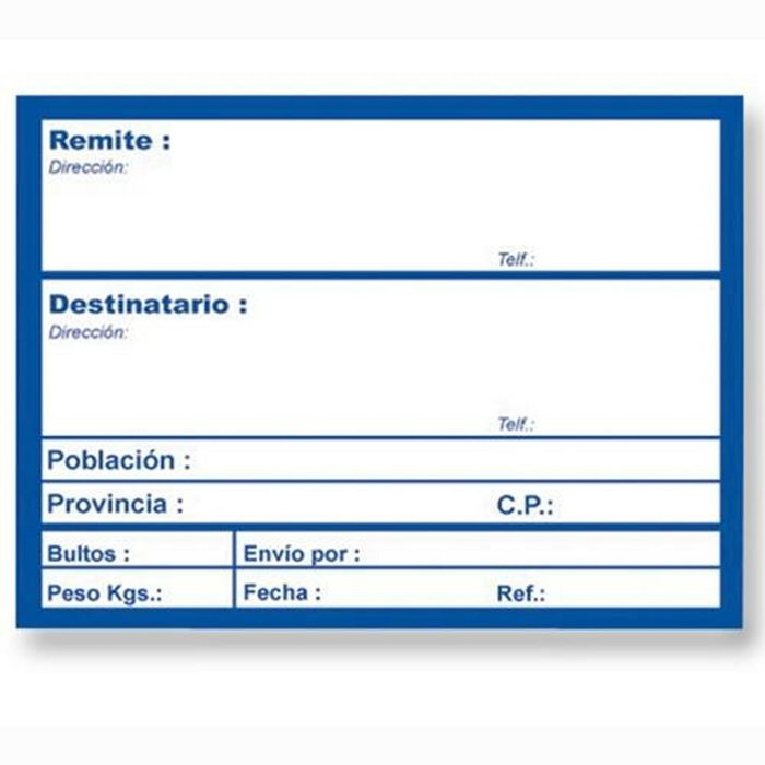 APLI Rollo de 200 Etiquetas de Envío Blanco sobre Azul 82x109 mm