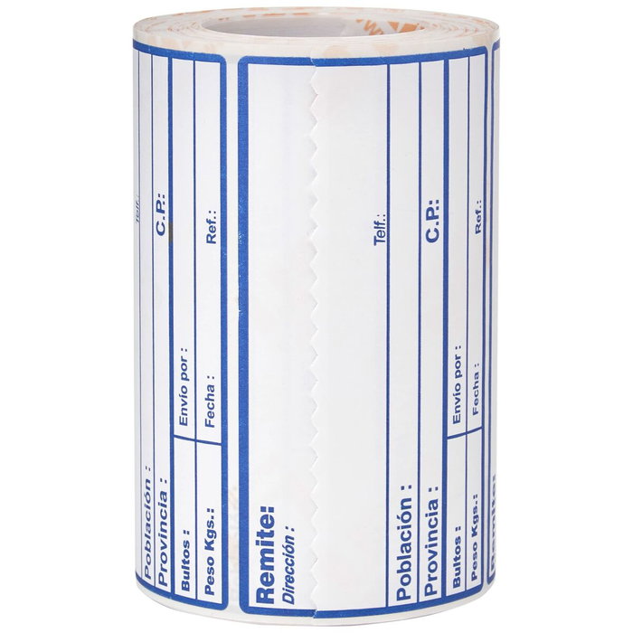APLI Rollo de 200 Etiquetas de Envío Blanco sobre Azul 82x109 mm