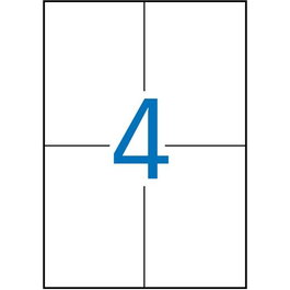 Apli C-Rectos 4 X 20H Etiquetas Adhesivas 105x148 mm Poliéster Blanco Mate Cantos Rectos Láser