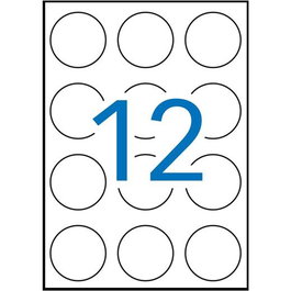 Apli Etiquetas Adhesivas Circulares Ø60 mm Inkjet-Láser 12 x 100H Blanco
