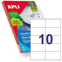 Apli Etiquetas Adhesivas 105x57mm Blanco 100 Hojas