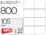Apli Etiquetas Adhesivas Blancas 105x74mm para Inkjet/Láser