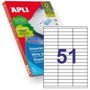 Apli Etiquetas Adhesivas 70x16,9mm Blanco 100 Hojas