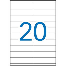 Apli Etiquetas Adhesivas C-Rectos 105x29 mm para Inkjet-Láser, Blanco, 2000 Etiquetas