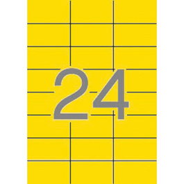 Apli Etiquetas Adhesivas 70x37 mm Inkjet-Láser Cantos Rectos Amarillo Fluorescente 24 x 20H