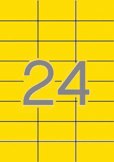 Apli Etiquetas Adhesivas 70x37mm Amarillo Fluorescente
