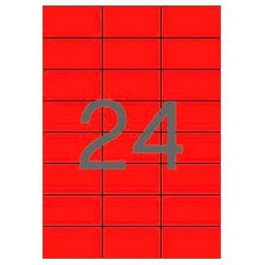 Apli Etiquetas Adhesivas Rojas 70x37mm Cantos Rectos