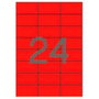 Apli Etiquetas Adhesivas Rojas 70x37mm Cantos Rectos