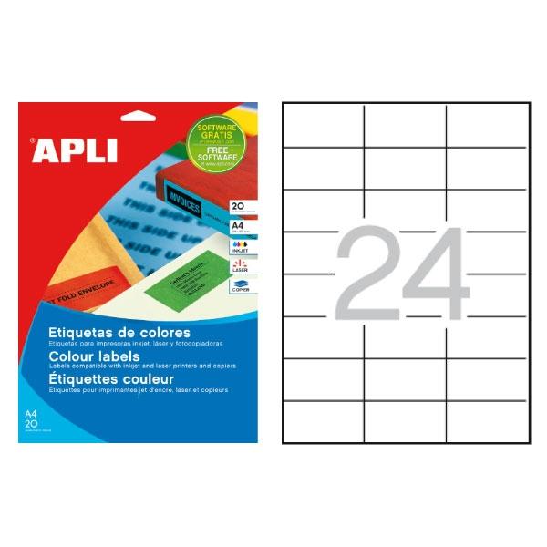 Apli Etiquetas Adhesivas Verdes 70x37mm Cantos Rectos