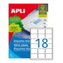 Apli Etiquetas Adhesivas Blancas Cantos Romos 63,5x46,6mm