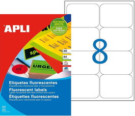 Apli Etiquetas Adhesivas 99,1x67,7 mm Inkjet-Láser Cantos Romos 8 x 100H Blanco