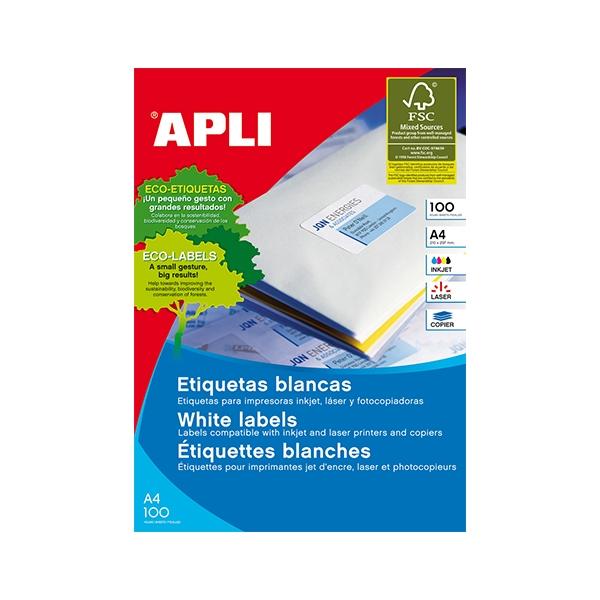 Apli Etiquetas Autoadhesivas Blancas Cantos Romos 99,1x139mm