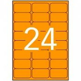 Apli Etiquetas Adhesivas Naranja Fluorescente 64x33,9mm Cantos Romos