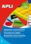 Apli Etiquetas Adhesivas Verde Fluorescente Cantos Romos 64x33,9 mm
