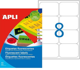 Apli Etiquetas Adhesivas 99,1x67,7 mm Láser C-Romos Amarillo Fluorescente 160ud
