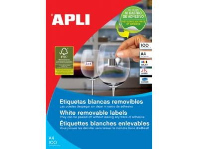 Apli Etiquetas Removibles Blancas 64,6 x 33,8 mm (2.400 unidades)