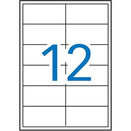 Apli Etiquetas Adhesivas 97x42,4 mm C-Rectos Inkjet-Láser 12 x 100H Blanco