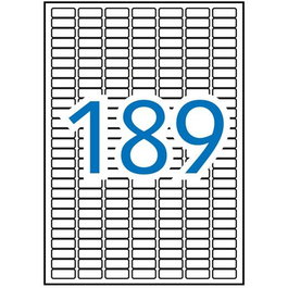 Apli Etiquetas Adhesivas Blancas Opacas 25,4x10,0 mm C-Romos para Inkjet y Láser con Adhesivo Permanente Pack 20 Hojas 3780 Etiquetas