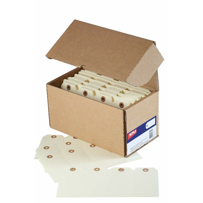Apli Etiquetas Colgantes con Arandela Crema 125x63mm
