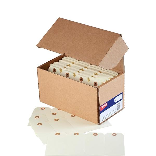 Apli Etiquetas Colgantes con Arandela Crema 125x63mm