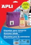 Apli Etiquetas Adhesivas de Poliéster Blanco 45x45 mm Cantos Romos