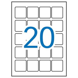 Apli Etiquetas Adhesivas 45x45 mm Cantos Romos Poliéster Blanco Inkjet-Láser 20x20H