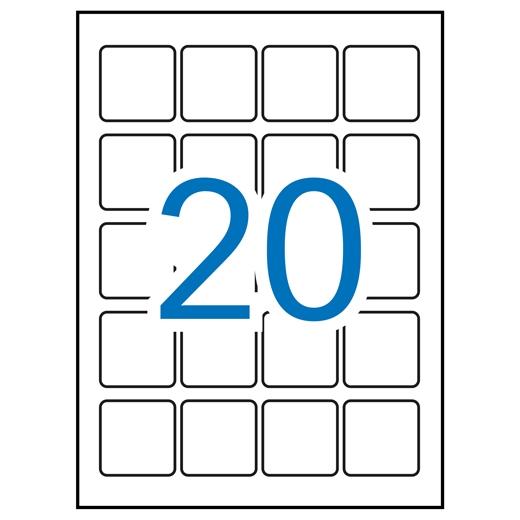 Apli Etiquetas Adhesivas 45x45 mm Cantos Romos Poliéster Blanco Inkjet-Láser 20x20H Apli Etiquetas Adhesivas 45x45 mm Cantos Romos Poliéster Blanco Inkjet-Láser 20x20H