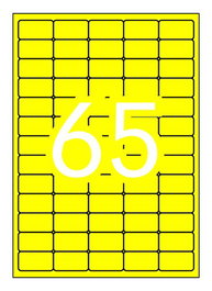 Etiquetas Adh.Impr.Apli A4 Color Amarillo Fluor C.Rectos Pack De 20H 38,1X21,2 Mm 1300 Uds.(15074)