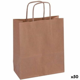 Apli Bolsa de Papel Kraft con Asas Marrón 18x8x21 cm (50 unidades)