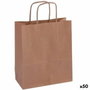 Apli Bolsa de Papel Kraft con Asas Marrón 18x8x21 cm (50 unidades)