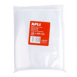 Apli Bolsas Autocierre 180x250 mm LDPE Transparente Pack 100 Ud