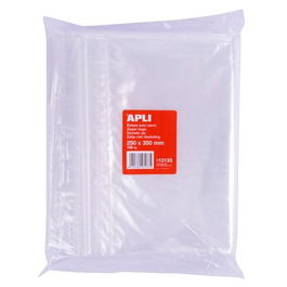 Apli Bolsas Autocierre 250x350 mm LDPE Transparente Pack 100 Unidades