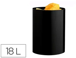 Archivo 2000 Papelera Sostenible 18 L 260x335 mm Poliestireno Negro 100% Reciclado