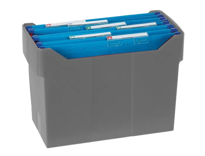 Archivo 2000 Archibox Soporte para carpetas colgantes A4, poliestireno reciclado, capacidad 20 carpetas, gris