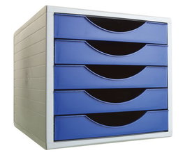 Modulo 5 Cajones Archivotec Gris/Azul