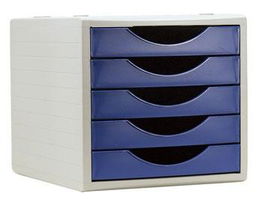 Archivo 2000 Módulo Archivotec 5 Cajones Formato A4, Fólio y Subcarpeta 340x270x260 mm Azul