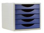 Archivo 2000 Módulo Archivotec 5 Cajones Azul y Gris