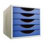 Archivo 2000 Módulo Archivotec 5 Cajones Azul y Gris