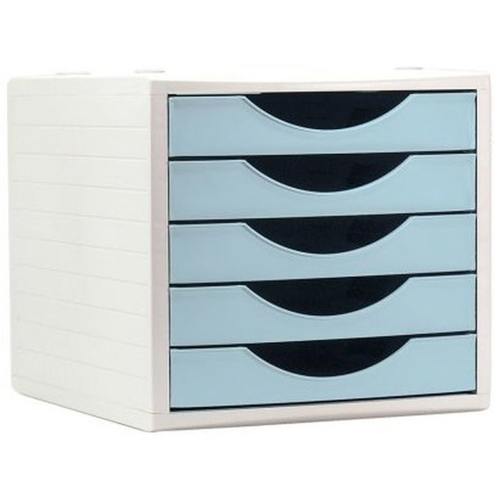 Archivo 2000 Módulo Organizador Ecogreen Archivotec 5 Cajones Azul Pastel