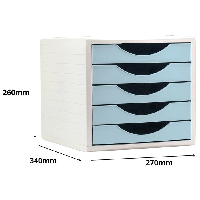 Archivo 2000 Módulo Organizador Ecogreen Archivotec 5 Cajones Azul Pastel