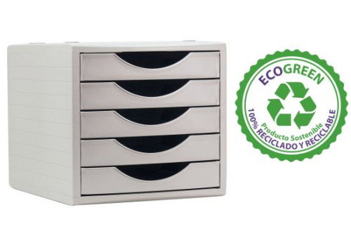Archivo 2000 Módulo Organizador Ecogreen 5 Cajones Blanco Pastel